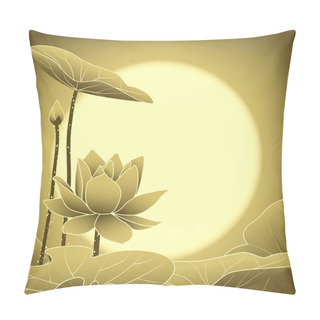 Personality  Oriental Mid Autumn Festival Lotus Flower Pillow Covers