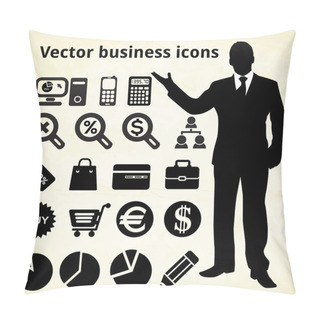 Personality  Business Icons, Vector Illustration Pillow Covers