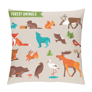 Personality  Forest Animals Vector Set Pillow Covers
