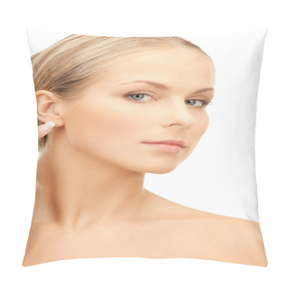 Personality  Woman Pointing To Ear Pillow Covers