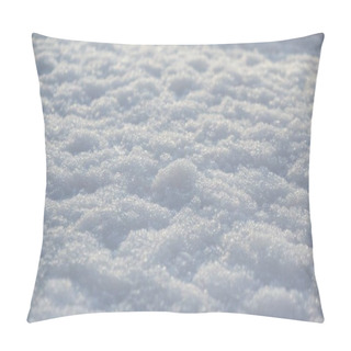 Personality  Heap Of Snow Close Up During Winter. Slovakia Pillow Covers
