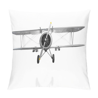 Personality  Old Fighter Plane Isolated On White Background With Path Pillow Covers