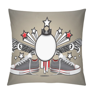 Personality  Skateboard Background Pillow Covers