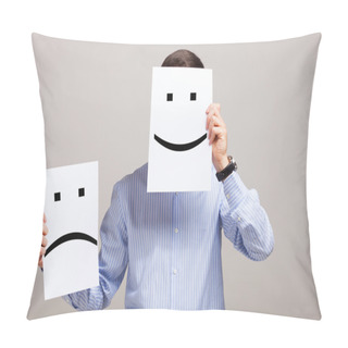 Personality  Man Changing His Mood Pillow Covers