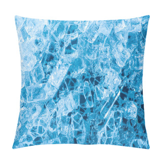 Personality  Top View Of Abstract Blue Ice Textured Background Pillow Covers