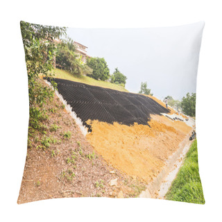 Personality  Slope Erosion Control With Grids And Earth On Steep Slope Pillow Covers