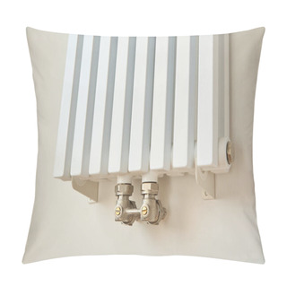 Personality  Modern Heating Radiator Near White Wall In Apartment  Pillow Covers