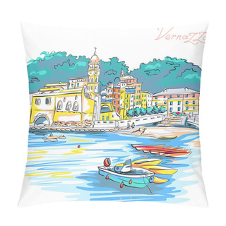Personality  Colorful Houses In Vernazza, Ligury, Italy Pillow Covers