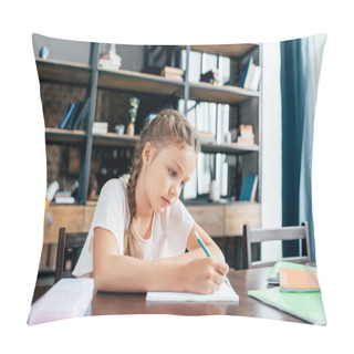 Personality  Little Girl Writing Homework Pillow Covers