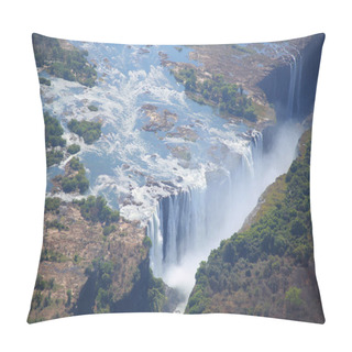 Personality  Victoria Falls, Aerial View Pillow Covers
