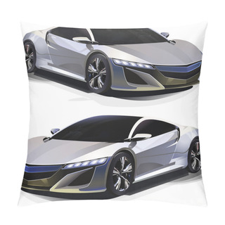 Personality  Sport Car. Vector Illustration. Pillow Covers