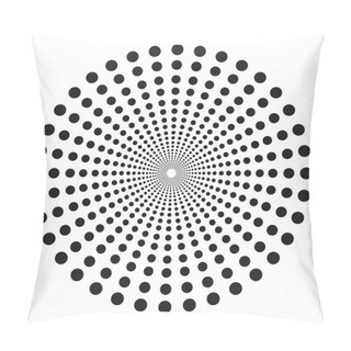 Personality  Concentric Dots In Circular Form. Abstract Vector Texture Background Pillow Covers