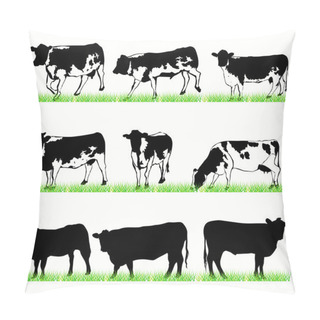 Personality  Cows And Bulls Silhouettes Set Pillow Covers