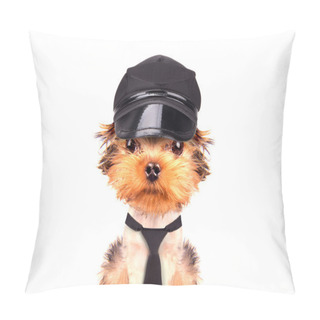 Personality  A Dog Wearing A Cap And Tie Pillow Covers