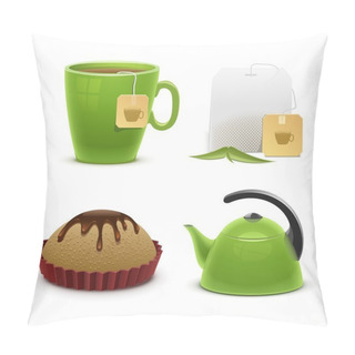 Personality  Tea Vector Icon Set Pillow Covers