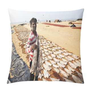 Personality  NEGOMBO, SRI LANKA - DECEMBER 31: Unidentified Fisherman Among D Pillow Covers