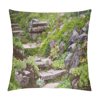 Personality  Stony Stairs In The Green Garden Pillow Covers