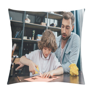 Personality  Father And Son Doing Carving Pillow Covers