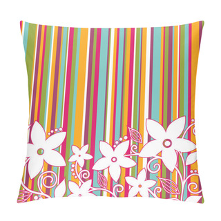 Personality  Decorative Flowers, Striped Background Pillow Covers