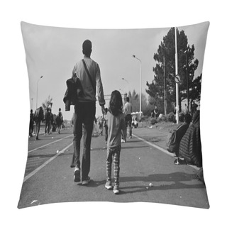 Personality  Refugees Leaving Hungary Pillow Covers