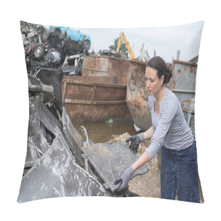 Personality  Worker At A Scrap Car Pillow Covers