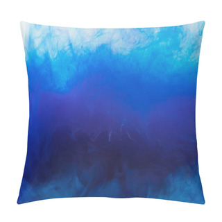 Personality  Artistic Background With Flowing Blue Smoky Paint In Water Pillow Covers