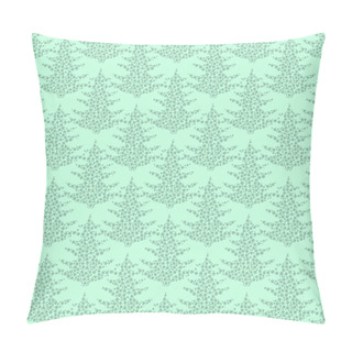 Personality  Seamless Pattern. EPS 10 Vector Illustration. Used For Printing, Websites, Design, Ukrasheniayya, Interior, Fabrics, Etc. Christmas Theme. Tree From Snowflakes On A Green Background Pillow Covers