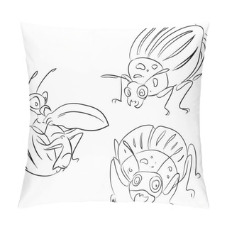 Personality  Sketch Of Colorado Potato Beetle Pillow Covers