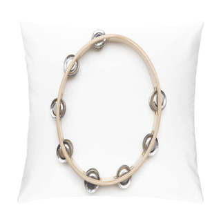 Personality  Single  Tambourine Isolated On The White Background Pillow Covers
