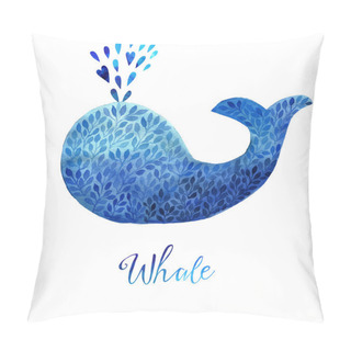 Personality  Whale Made Of Blue Flower Ornament Pillow Covers