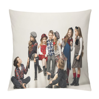 Personality  The Group Of Beautiful Girls And Boys On A Pastel Background Pillow Covers
