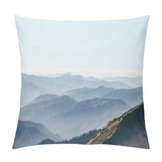 Personality  Aerial View Of Beautiful Hazy Mountains Landscape, Carpathians, Ukraine Pillow Covers