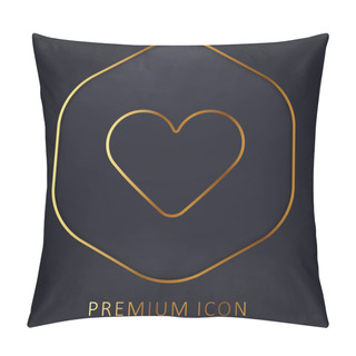 Personality  Black Heart Golden Line Premium Logo Or Icon Pillow Covers