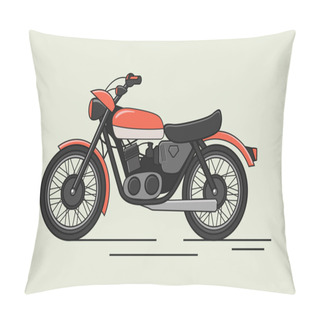 Personality  Vintage Motorcycle Flat Illustration Pillow Covers