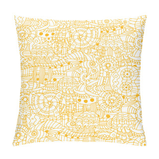 Personality  Vector Illustration Of A Doodle Marine Life Pattern Pillow Covers
