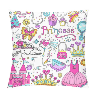 Personality  Princess Tiara Crown Notebook Doodles Design Elements Set- Illustration Pillow Covers