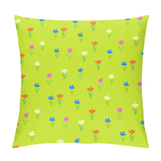 Personality  Grunge Pattern With Small Hand Drawn Flowers. Pillow Covers