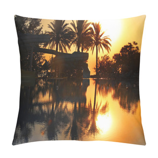 Personality  Sunrise Over Swimming Pool Pillow Covers