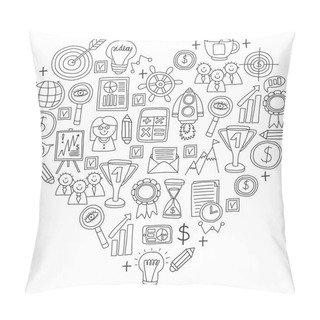 Personality  Vector Set Of Bussines Icons In Doodle Style. Pillow Covers