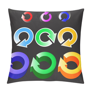 Personality  Set Of Circular Colored Arrows Logos. Vector Pillow Covers