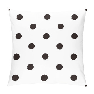 Personality  Polka Dot Black And White Painted Seamless Pattern Pillow Covers