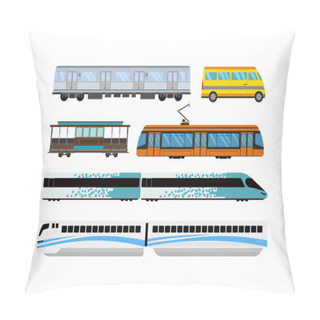 Personality  City Transport Set Vector Illustration. Pillow Covers