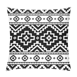 Personality  Tribal Striped Seamless Pattern. Aztec Geometric Black-white Background. Can Be Used In Fabric Design For Making Of Clothes, Accessories; Decorative Paper, Wrapping, Envelope; Web Design, Etc. Vector Illustration. Pillow Covers