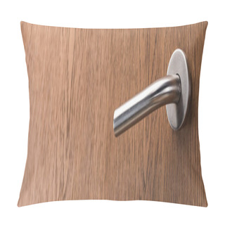 Personality  Wooden Hotel Room Door With Metal Handle, Panoramic Shot Pillow Covers