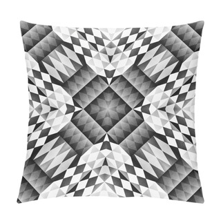 Personality  Ethnic Tribal Aztec Seamless Pattern. Geometric Ornamental Illustration. Black And White Stylish Texture Pillow Covers