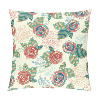Personality  Hand Drawn Floral Seamless Pattern Pillow Covers
