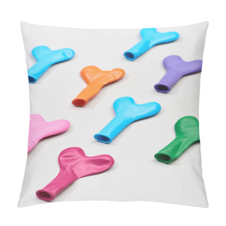 Personality  Colorful Festive Balloons On Grey Background Pillow Covers
