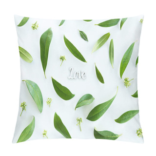 Personality  Green Leaves And Love Symbol Pillow Covers