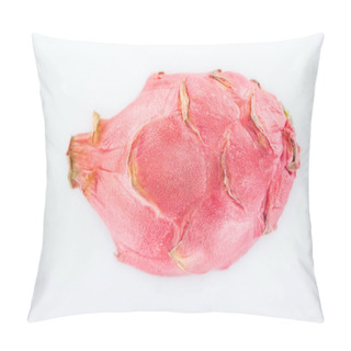 Personality  Top View Of Exotic Whole Ripe Pitaya On White Background Pillow Covers