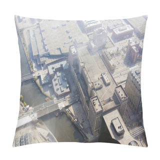 Personality  Chicago Aerial View With Cloudy Sky Pillow Covers